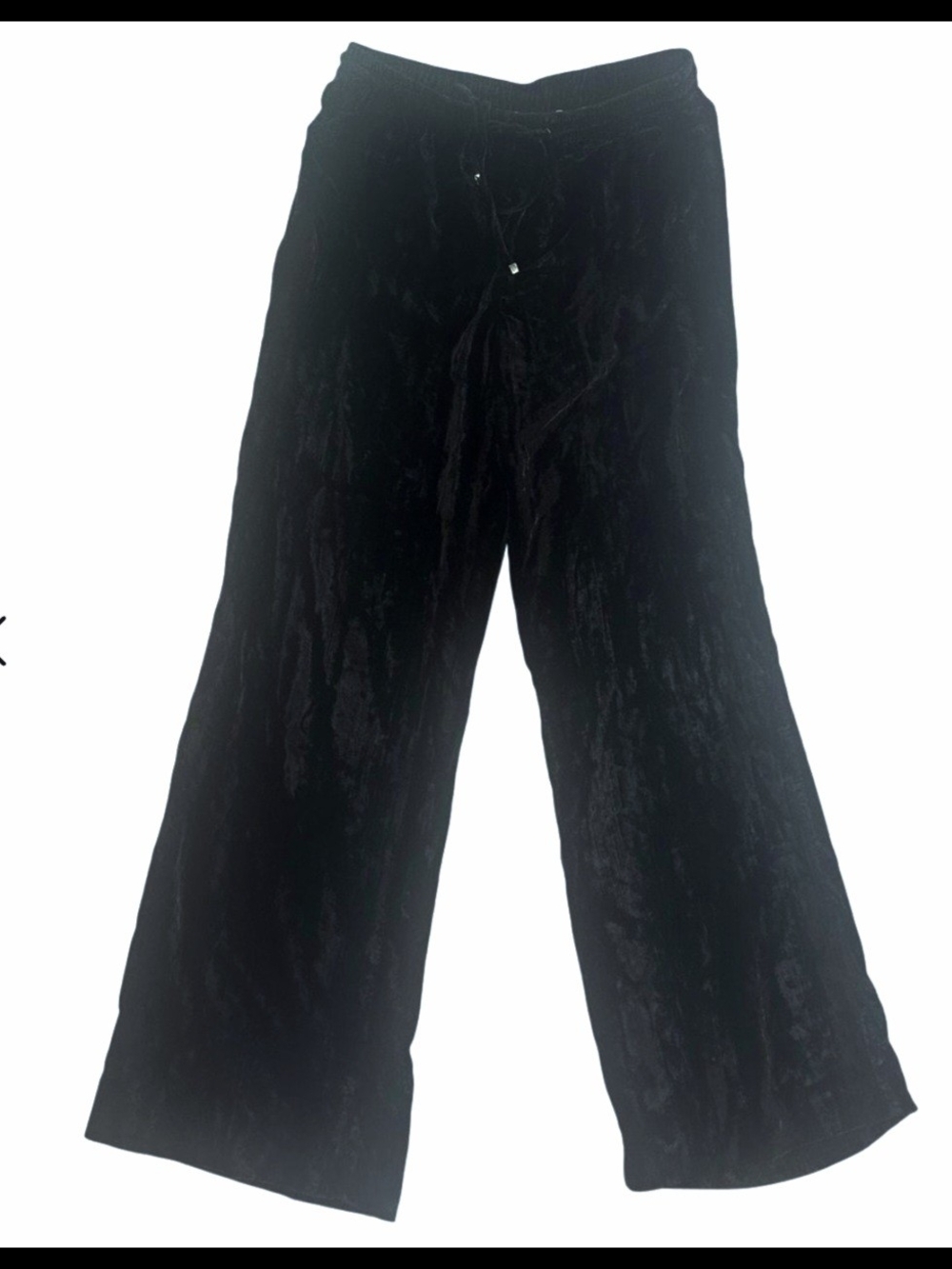 Calvin Klein Whitney Black Velvet Wide-Leg Pants Size 8